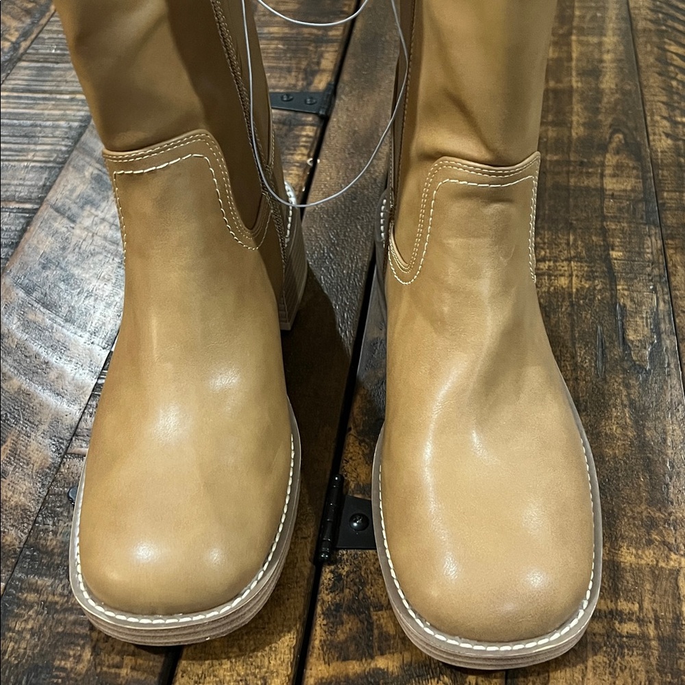 Tan Mid-Calf Boots - Picture 7 of 9